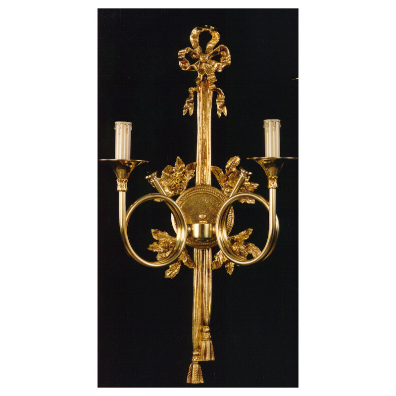 Cronk Candle Wall Light, French Gold