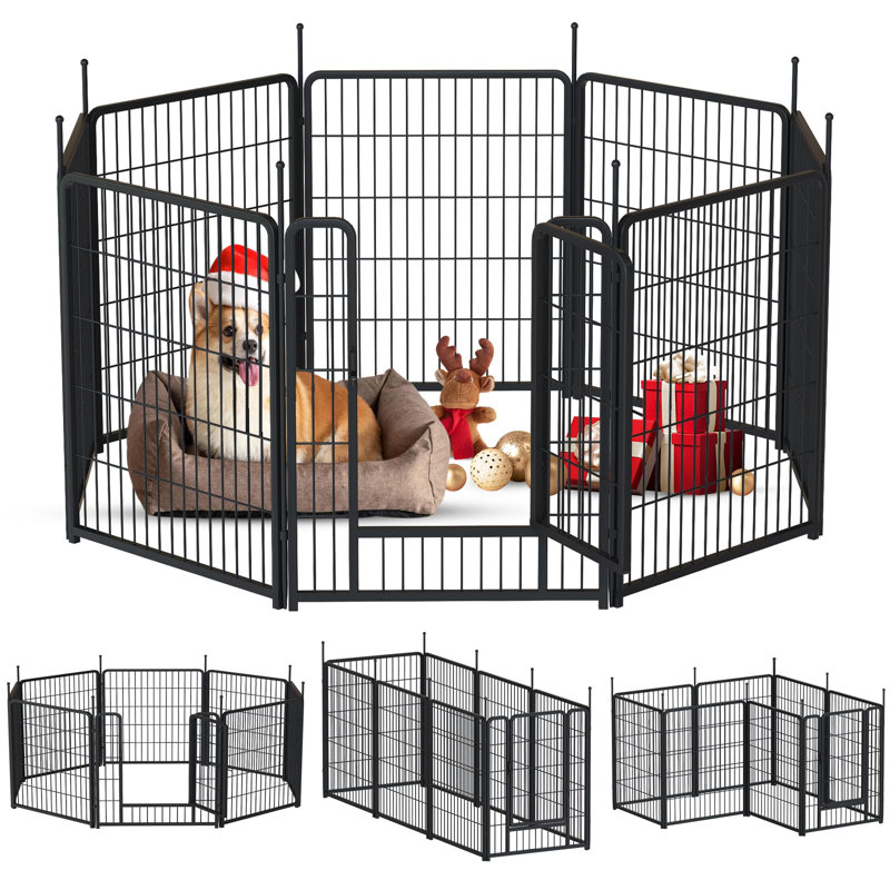 Parc pour chien 8 panneaux en métal