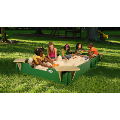Sandlock Sandboxes 58.5'' x 10'' Plastic Rectangle Sandbox with Cover