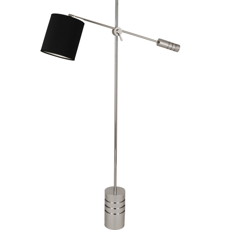 Campbell 62.5'' Task Floor Lamp, Anna Black, Polished Nickel