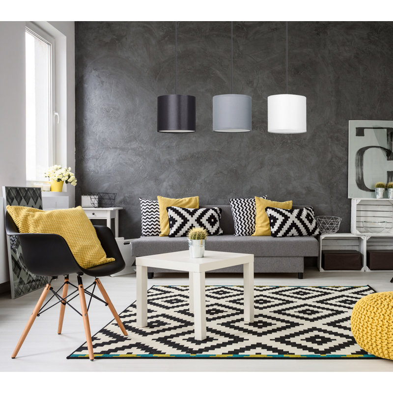 Elisa 3 - Light Black Kitchen Island Pendant, Black/White/Grey