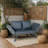 1 PCS Patio Wicker Side Foldable Bench