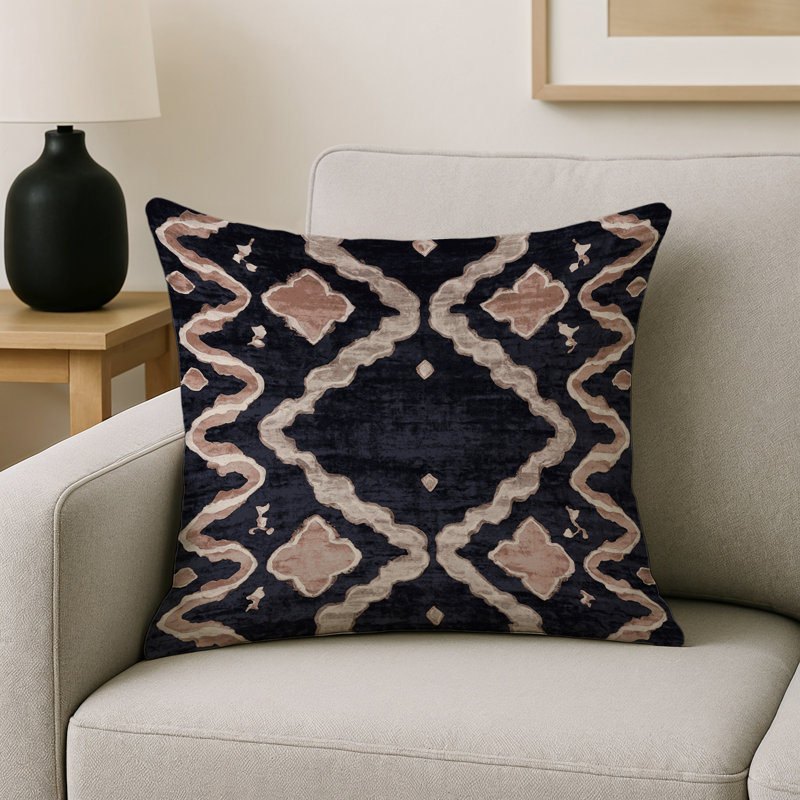 Coussin décoratif intérieur et extérieur Modern, Gris géométrique 45, Carré 16 po