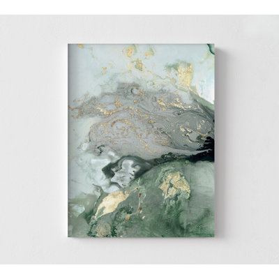 Or et vert moderne bureau personnel impression abstraite, impression abstraite de plage murale, hôtel Beedroom Decor
