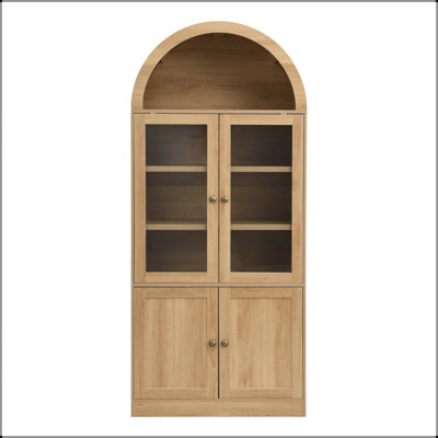 Vitrine arquée avec portes et tablettes en verre trempé