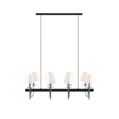 Lustre traditionnel 8 lumières avec abat-jour tambour élégant