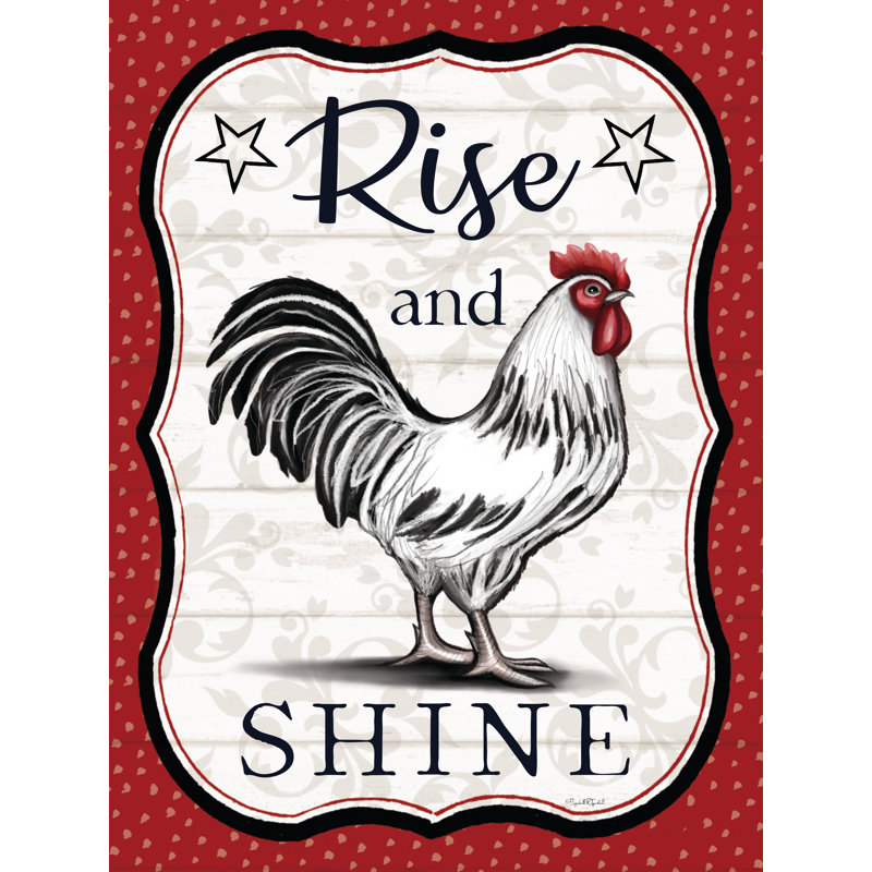 «Rise and Shine Rooster» par Elizabeth Tyndall, Impression sur toile sans cadre sans passe-partout, H 24 po x l 18 po