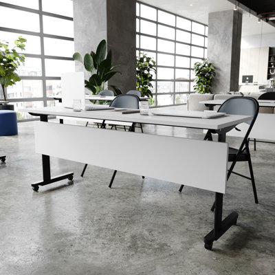 Commercial Nesting Flip Training Table With Steel Frame And T-Legs by Inbox Zero