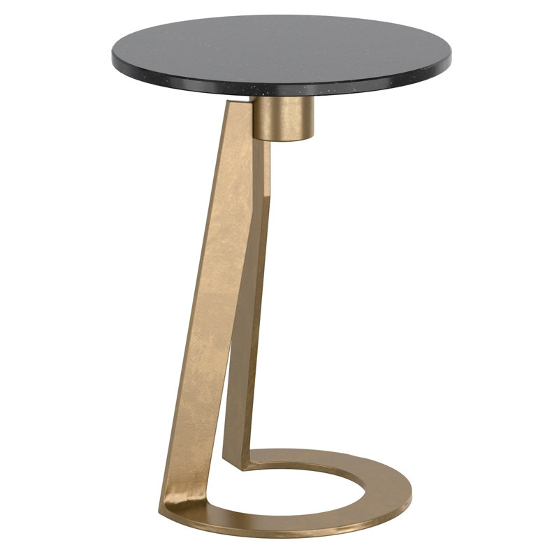 Table d'appoint Devas - noir, Noir / laiton vieilli
