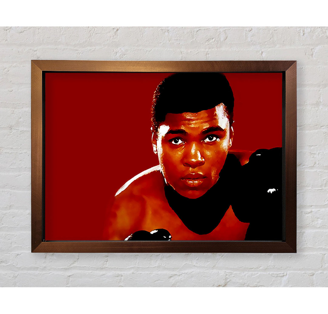 Muhammad Ali Rot Gerahmter Druck