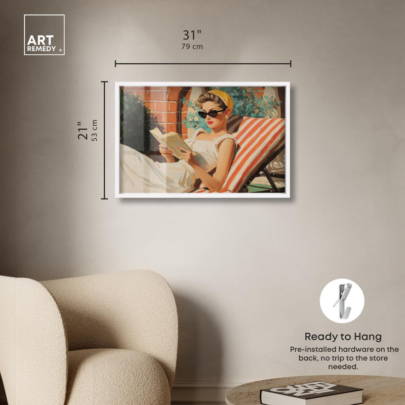 Chapiteaux ensoleillés I, Shadowbox Print Summer Decor par Art Remedy, H 21 po x l 31 po, Blanc
