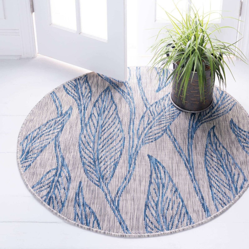 Tapis d'extérieur Kona couleur granit, Rond 4 pi
