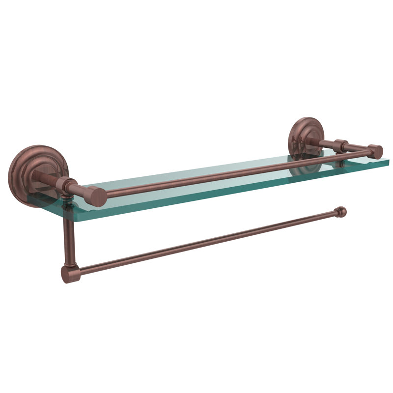 Meira Bracket Shelf with Towel Bar, Antique Copper, 5'' H x 16'' W x 5'' D