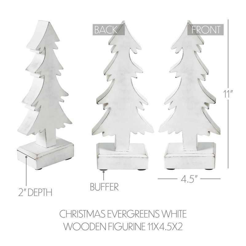 Figurine de Noël en bois blanc, H 11 po x l 4,5 po x P 2 po