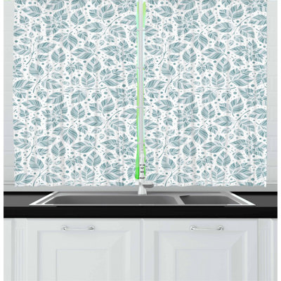 Floral Tailored Kitchen Curtain