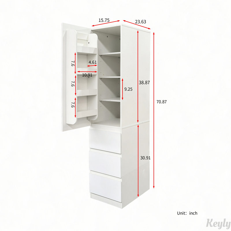 Armoire de rangement pour garde-manger de cuisine avec portes et tiroirs