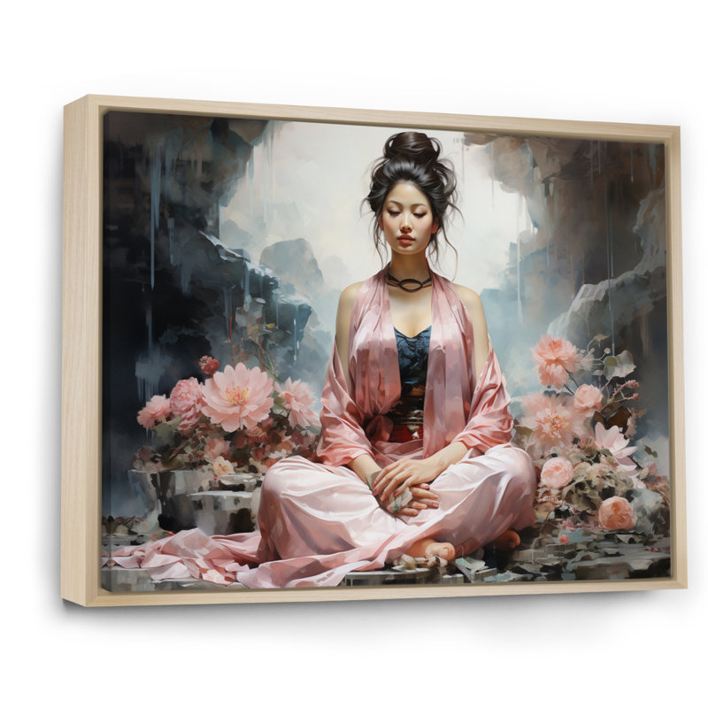 Art asiatique, bodhisattva Grace II - impression, H 16 po x l 32 po x P 1 po, Cadre naturel flottant
