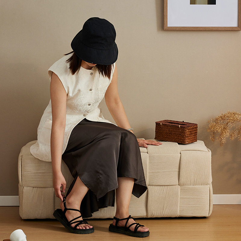 Banc avec revêtement, Beige