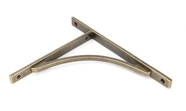 Apperley Shelf Bracket, 26cm H x 7.9cm W x 2cm D, Burnished Brass