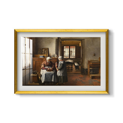 Le festin de grand-mère, 1873 - Henri De Braekeleer - Estampe encadrée sur mesure