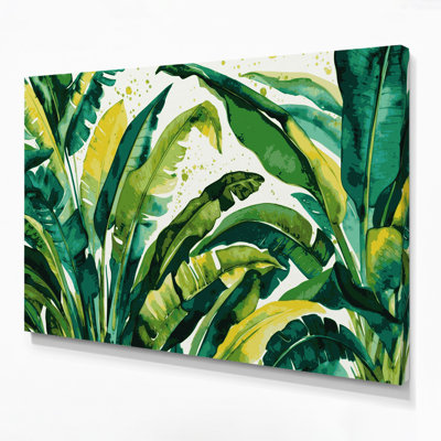 Hawaiian Banana Leaves Green Canvas Wall Art