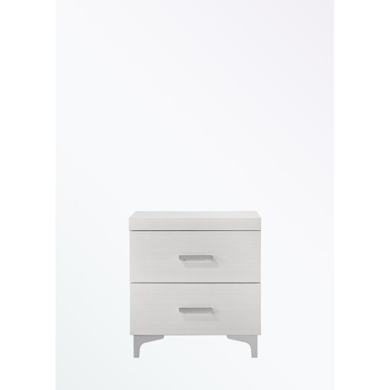 Table de chevet avec deux tiroirs et pieds robustes
