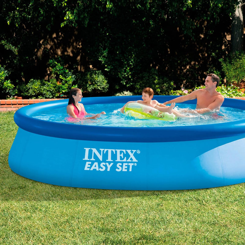 Vinyl Round Inflatable Pool 7.55cm H x 0.84cm W x 3.1cm L , with Pump Included