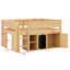 Lit mezzanine avec armoire de rangement et tableau noir-1457341841