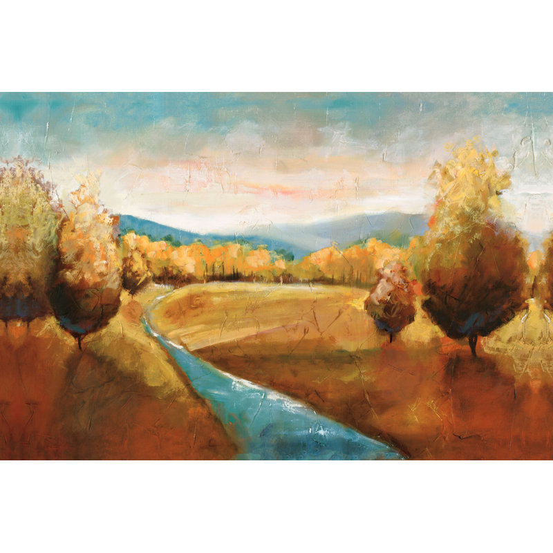 Golden Landscape - Wrapped Canvas Painting, 51cm H x 76cm W x 3.8cm D