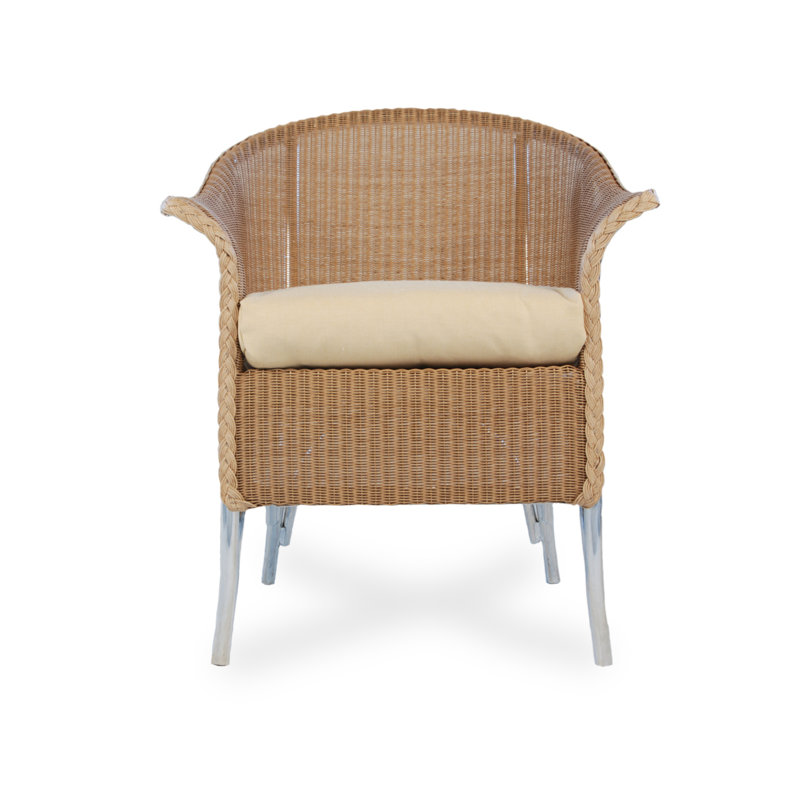 Universal Loom Accessories Outdoor Dining Armchair, Canvas Natural, Hickory