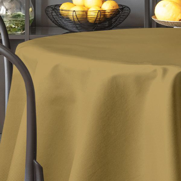 Nappe en faux lin, 84 po x 64 po, Jaune moutarde