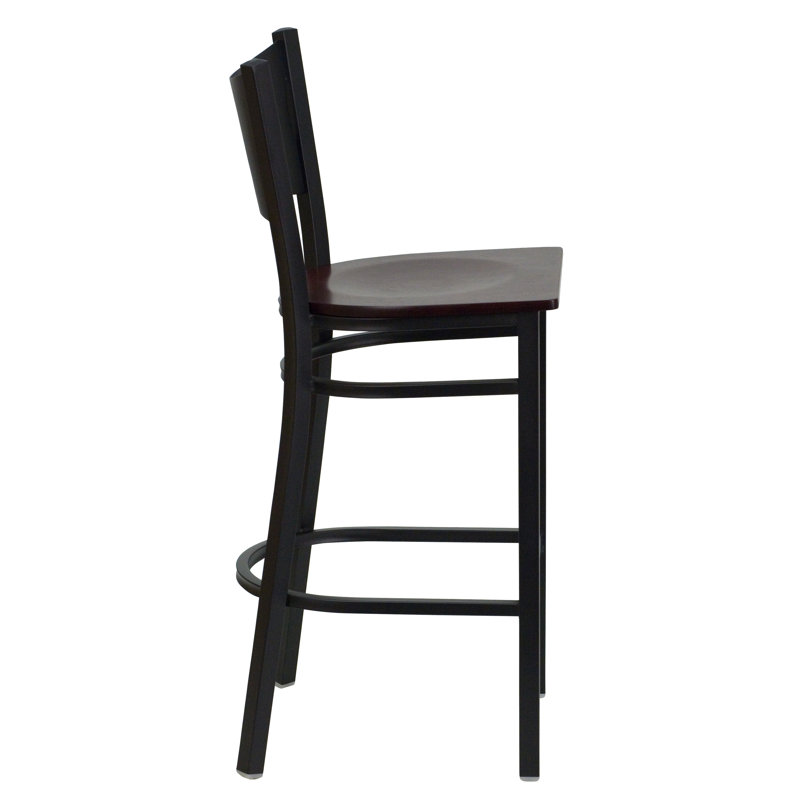 Tabouret de bar Fairmont, Acajou, Naturel, 1