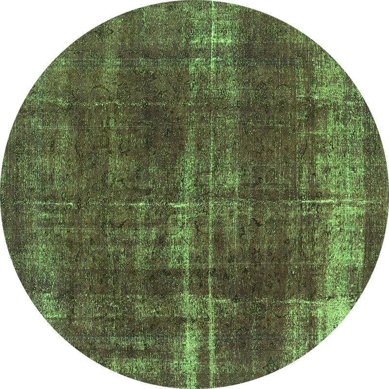 Barty Washable Abstract Indoor Rug, Round 7'