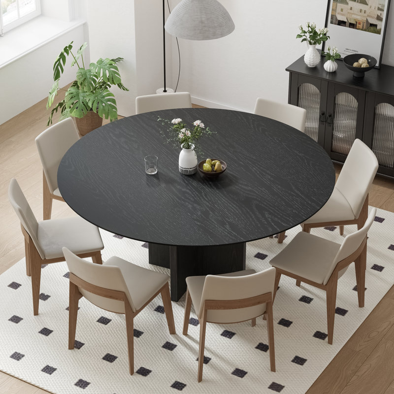 Table de salle à manger Enciso, Noir, H 30 po x L 59 po x l 59 po