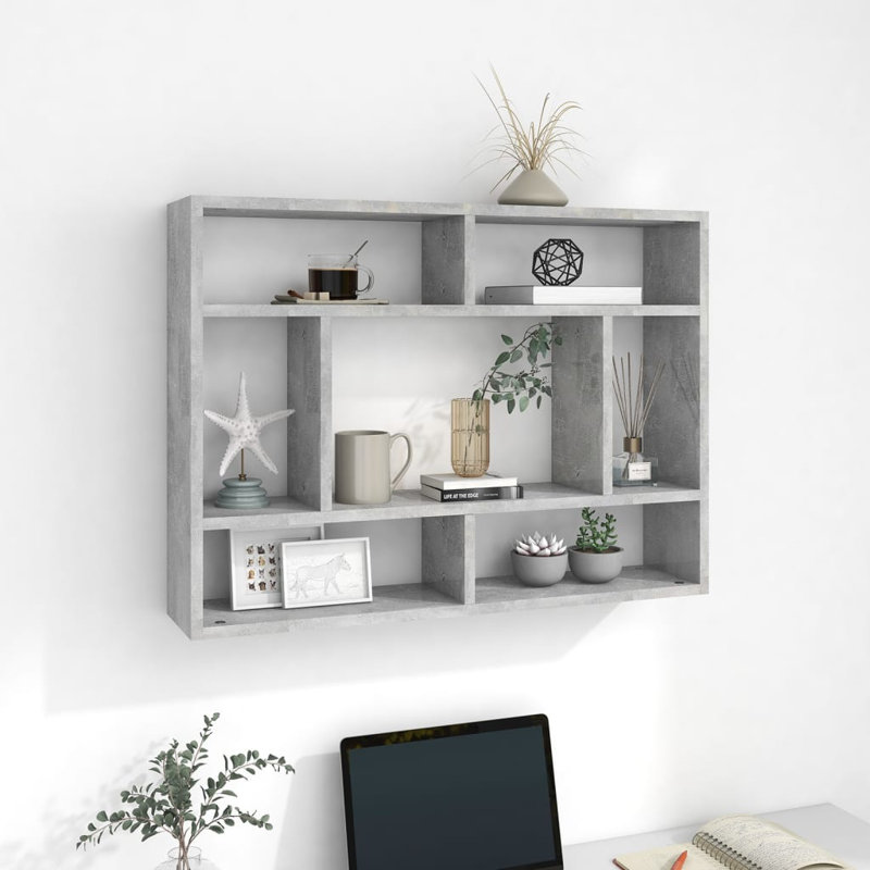 Gleich 7 Piece Cube Shelf, Concrete Grey
