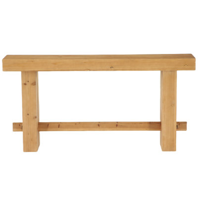 63-Inch Solid Wood Console Table, Farmhouse Entryway Table, Sofa Table