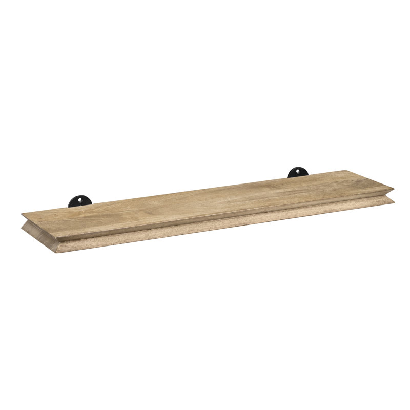 Irie Handcrafted Solid Mango Wood Floating Shelf, 1'' H x 36'' W x 6'' D, Warm Sand