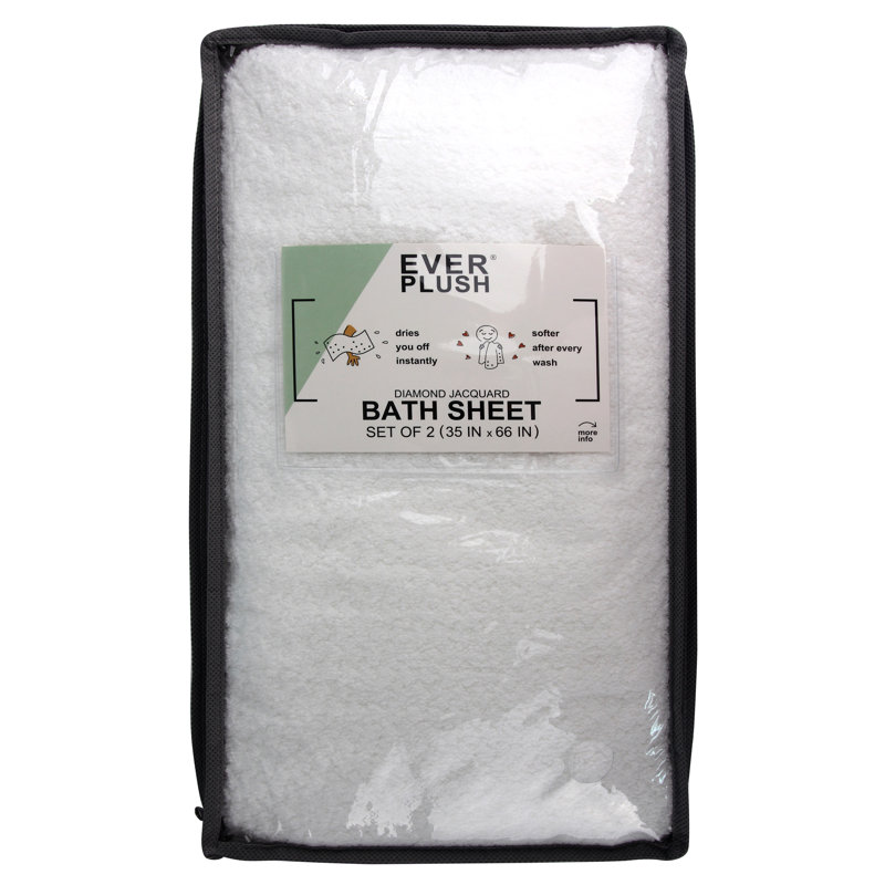 Aryon 2 Piece Bath Sheet Set, White
