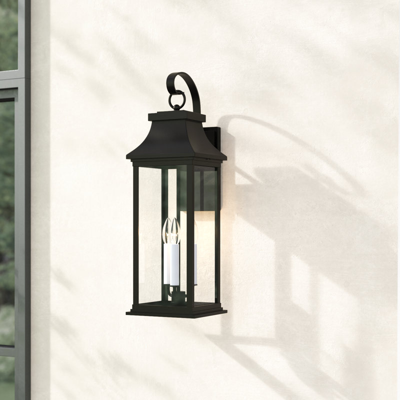 Lanterne murale d'extérieur noire H 3 po Sona