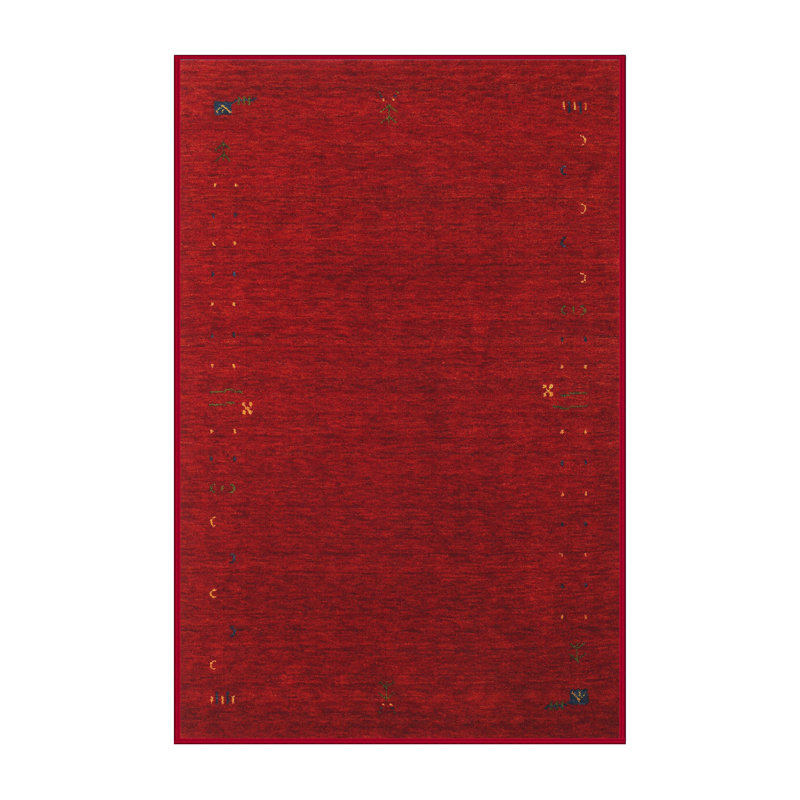Tapis de zone rouge contemporaine, Rectangle 7 pi x 10 pi