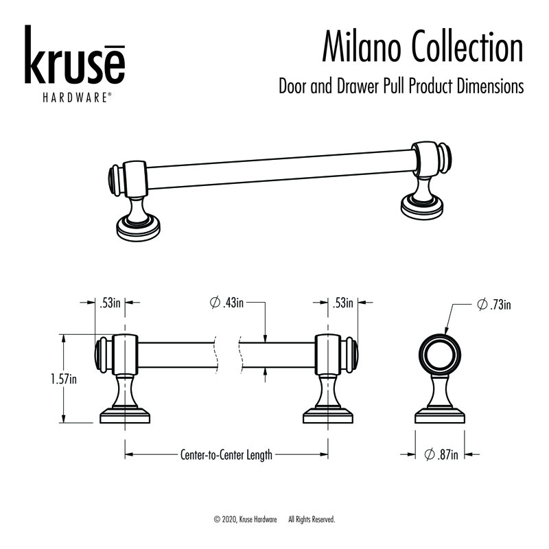Poignée d'électroménager 6 po Milano, Noir mat, 6"