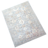 Hand Knotted Wool Area Rug in Silver