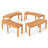 4 Pcs Outdoor Curved Bench With Slatted Seat Wrap Around Tree Bench 2-person Seating
