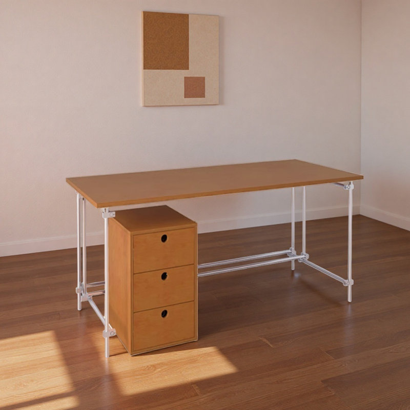 Bureau d'ordinateur à trois tiroirs Durable, H 29,52 po x l 62,99 po x P 31,49 po, Brun