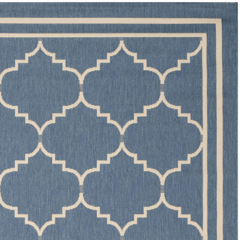 Anais Hooked Blue/Beige Indoor/Outdoor Rug, Rectangle 160 x 231 cm
