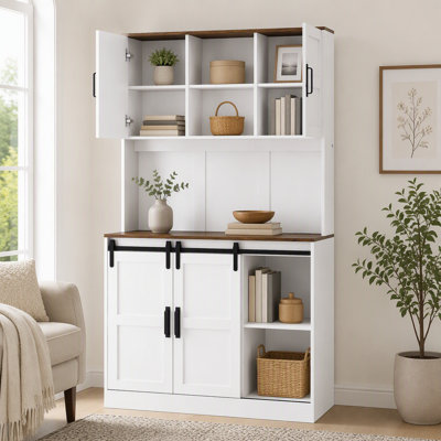 Garde-manger avec tablettes, portes et tiroirs