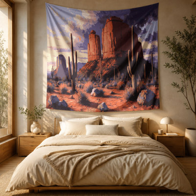 Tapisserie murale «Southwestern Cowboy Desert Landscape»