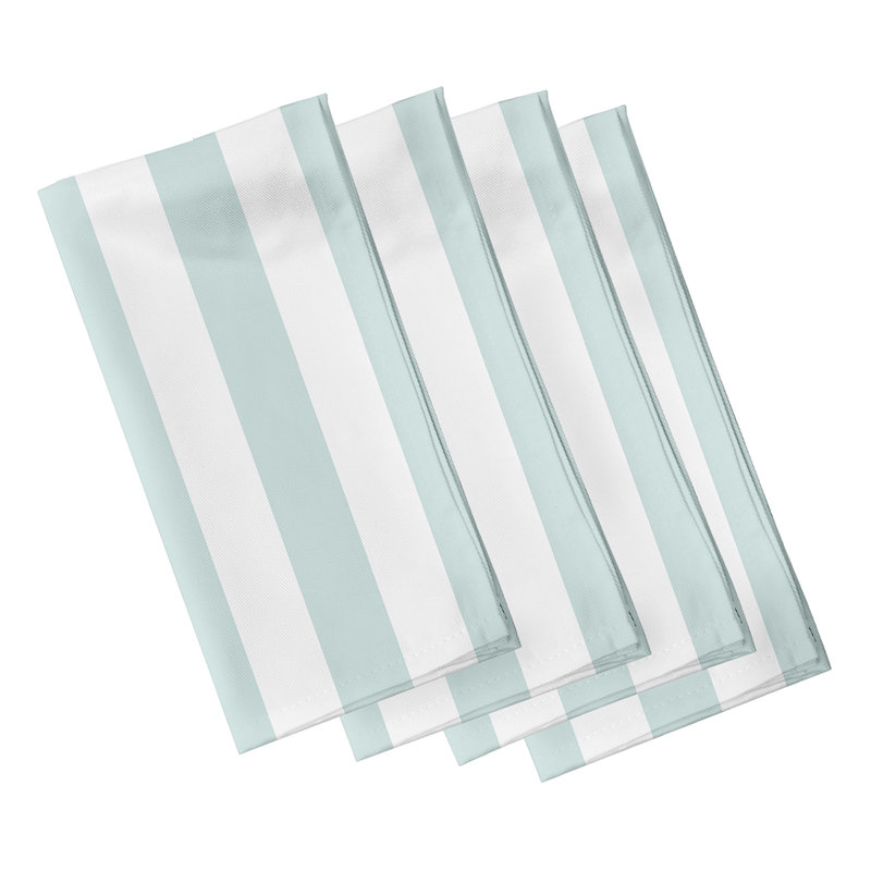 Caymen Stripe 4 Piece Napkin Set, 18" W x 18" L, Seaside Blue