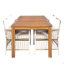 Ensemble de table de salle à manger 5 pièces, table rectangulaire d'extérieur en L 67 po avec 4 chaises