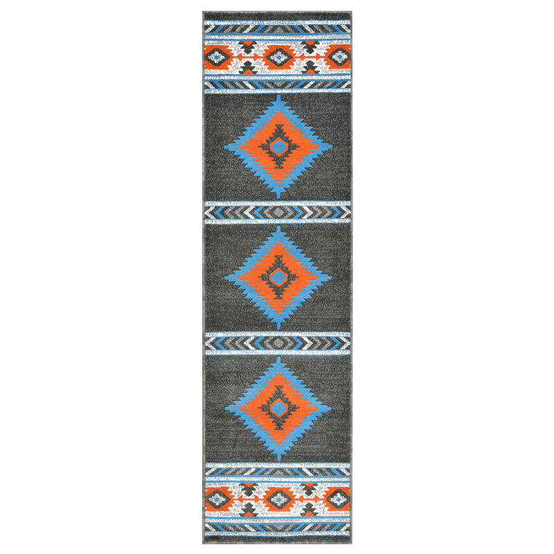 Geometric Indoor Rug, Runner 2' x 7'